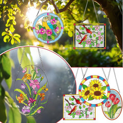 Stained Glass Painting Kit for Adults Includes 7 Colors Suncatchers Crafts DIY