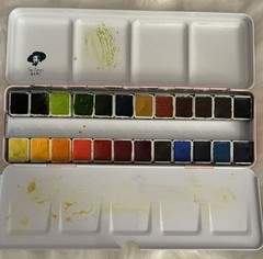 Paul Rubens Watercolor Paint Set 24 Colors Metal Travel Palette w Box