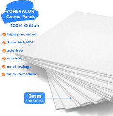 Canvases for Painting 48 Pack, 8X10 Inch Blank Canvas Boards, Primed Acid-Free 1