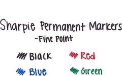 Versatile Extreme Black Permanent Markers – Fine Tip, 4 Count for All Surfaces