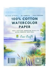 100% Cotton Watercolor Paper Pad 9×12” – 36 Sheets A4 Cold Pressed Acid-Free …
