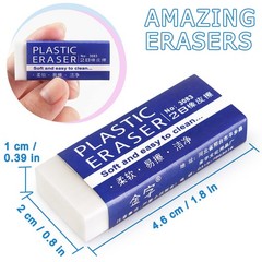 Tamaki 6 Pack Erasers, Large White Erasers for School Office, Art