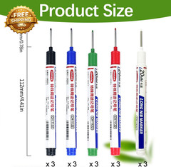 Long Head Deep Hole Marker Pens 15PCS Long Nib Marker 20Mm Quick Dry