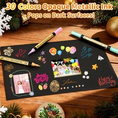 60 PCS Dual Tip 30 Metallic And 30 Regular Acrylic Paint Marker Set