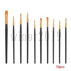 10pcs Black Acrylic Water Powder Oil Painting Brush for Oil Painting Acrylic