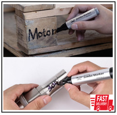 Jumbo Permanent Markers, 4 Pack, Chisel Tip, Black – Thick, Wide Tip, Large Size