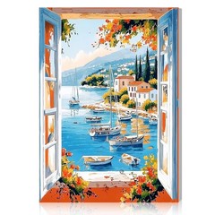 Framed Window View Paint By Numbers Kit For Adults DIY Wall Art Decoration