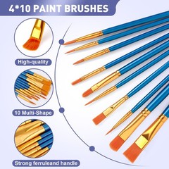 104PCS Acrylic Paint Canvas Set, Acrylic Painting Kit with 4 Set of 12 Colors…
