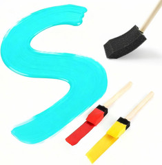 Foam Paint Brush Set 12 Pieces with Wooden Handles 1 Inch 1.5 Inch for Crafts