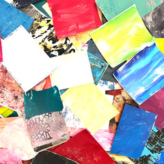 2lb Mixed Media Collage Paper Box Hand-Painted Papers for Collage & Art Journals