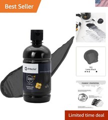 Black Acrylic Paint – Large Bottle 500ml / 17oz, Craft Paint for Canvas, Rock…