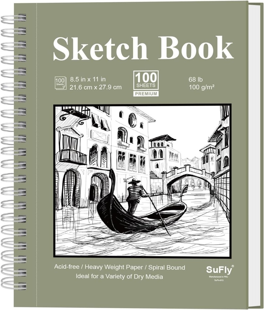 Sketch Book 8.5 x 11, Pad, Pack of 1 8.5-x-11-inch:1 Pack, Green