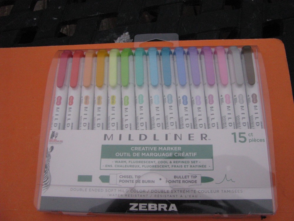 Brand New – Zebra MildLiner Creative Marker Double End Soft Mild Colors – 15 CT