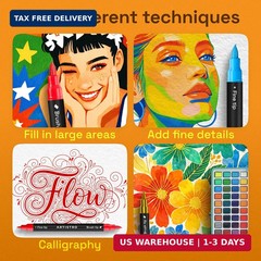 ARTISTRO 12 Acrylic Paint Markers – Paint Pens for Drawing – For Fabric, Rock, G