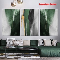 Green Grey and Gold Abstract Wall Art Prints Modern Dark Green Abstract Canva…