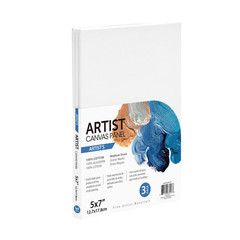 Artist Canvas Panel, 100% Cotton Acid Free White Canvas, 5″X7″, 3 Pieces, Deluxe