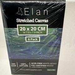 6 Pack Of Stretched Canvases 60x60cm 7.9” Square White 100% Cotton Art Crafts