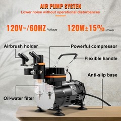 Uimoso Airbrush Kit Dual-action Airbrush Compressor Art Nail Tattoo Makeup Model