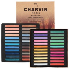 Charvin Artist Colored Chalk Pastels (Set of 48) – Water Soluble, Assorted Pa…