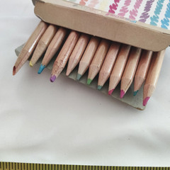 EK Success Pastel Colors 12 Memory Pencils Scrapbooking New Natural Wood VTG