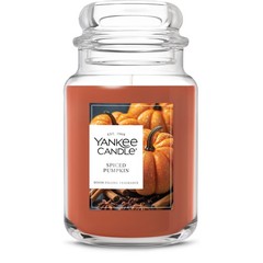 Yankee Candle Spiced Pumpkin, Fall Scented Candle, Large Jar, Pumpkin