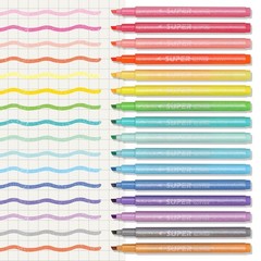 Glitter Highlighter Markers 16-Count, Chisel Tip Assorted Colors for Art & Journ