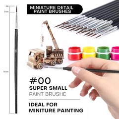 100PCS Very Small Paint Brushes Fine Tip for Nail Art Model Craft Painting Black