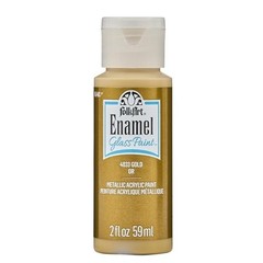FolkArt Enamel Glitter and Metallic Paint in 2 Fl Oz (Pack of 1) Metallic Gold