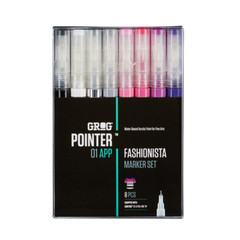 Grog Aqua Paint Marker Pink Purple 8 Pack – Mixed Colour/Size Pointer Set Bundle