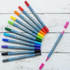 ZIG Calligraphy Marker Pens, 12 Colors set, 2mm & 3.5mm Dual Tip Markers, for…