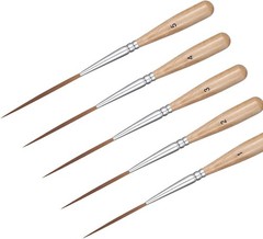 Extra Long Detail Brushes – 5 Pcs Fine Point for Precise Creative Painting