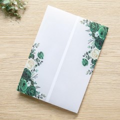 50 PCS Emerald Green Vellum Jackets For 5×7 Invitations 135GSM Clear Wrap