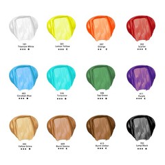 12 Colors Acrylic Paint Set 500ml / 17oz Large Bottle
