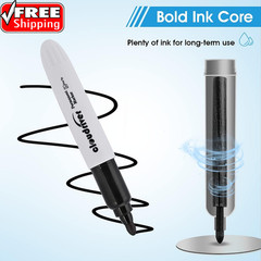 Jumbo Size Permanent Markers, Black, 20 Pack, Large Permanent Markers, King Perm