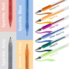 202 Pack Gel Pen for Adults Coloring Books, 104 Artist Pens Include 100 Color…