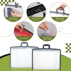 2 Pack 11 x 17 Art Portfolios, Expanding File Organizer with 13 Pocket for Ar…