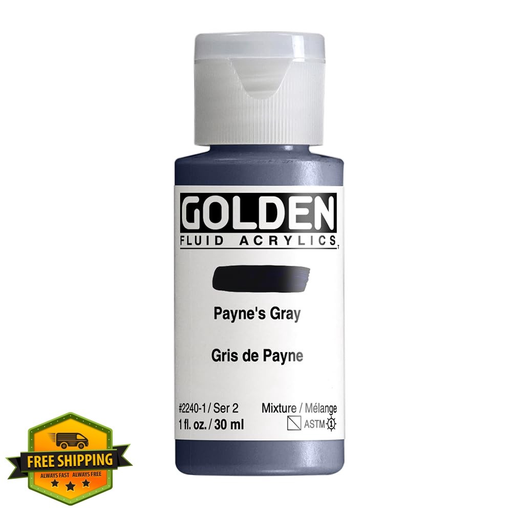 GOLDEN Fluid Acrylics Payne’s Gray 1oz Bottle