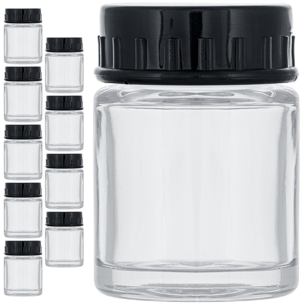 3/4oz Glass Jars with Plastic Screw-On Lids – 10-Pack