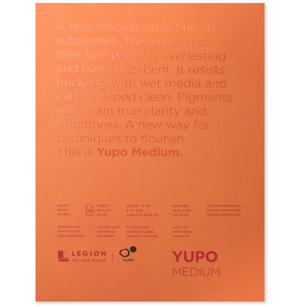 Yupo Paper White Sheets 9 x 12 inches 10 Count 74lb Acid Free Smooth Surface