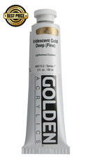 GOLDEN Heavy Body Acrylics, 2 Fl Oz (Pack of 1), Iridescent Gold Deep (Fine)