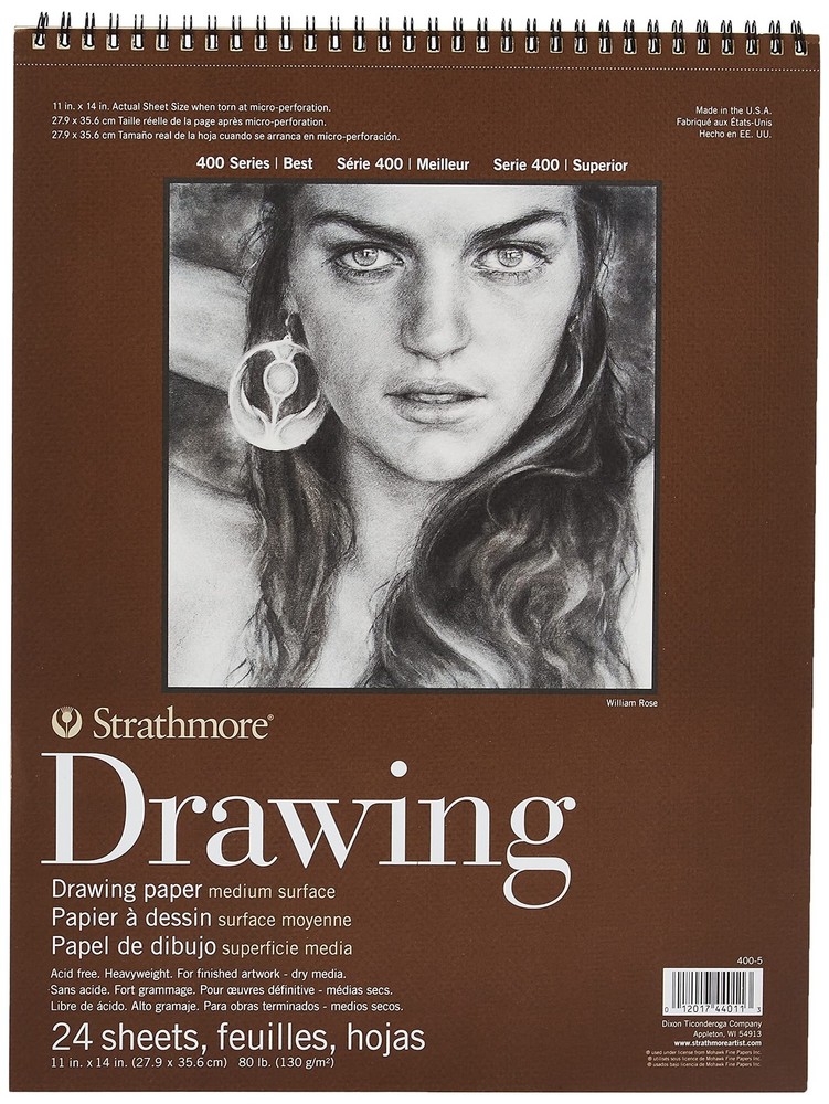 Strathmore Medium Drawing Spiral Paper Pad 11″X14″-24 Sheets 11×14, Cream