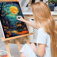 Halloween Framed Paint By Numbers Spooky Starry Witch Night Sky Full Drill
