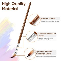 25 Pcs Paint Brush Set Professional Cloth Roll Spatula Nylon Acrylic Oil Wood