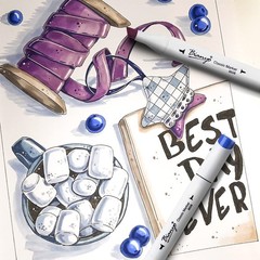72 Colors Alcohol Markers Set, Dual Tip Fine & Chisel Art Markers with Black …
