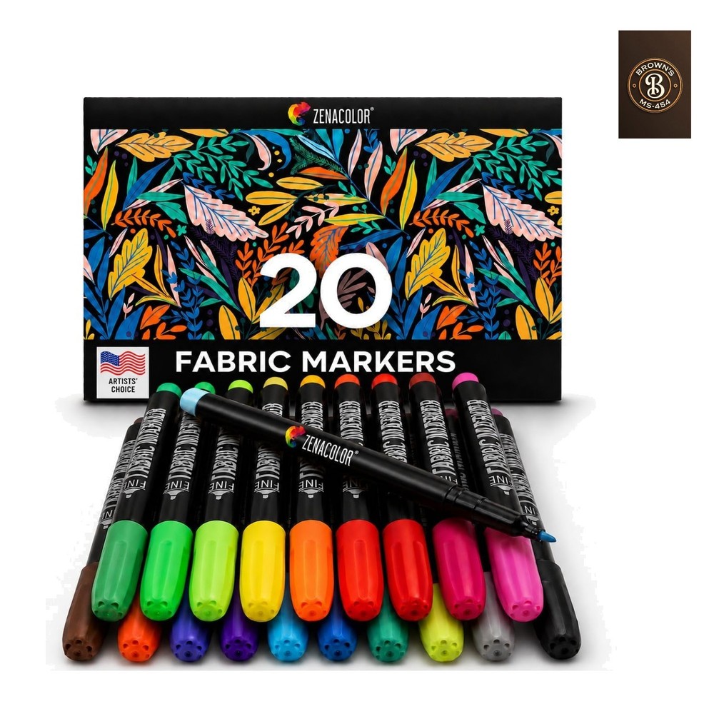 20 Fabric Markers Pens Set – Indelible and Permanent Fabric Paint Fine Point …