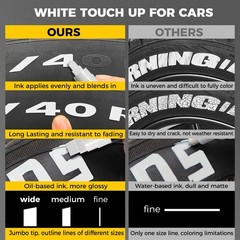 SELEAD Jumbo Tire Marker White Red – 4 Pack 15mm Wide Tip Paint Pens for Car …