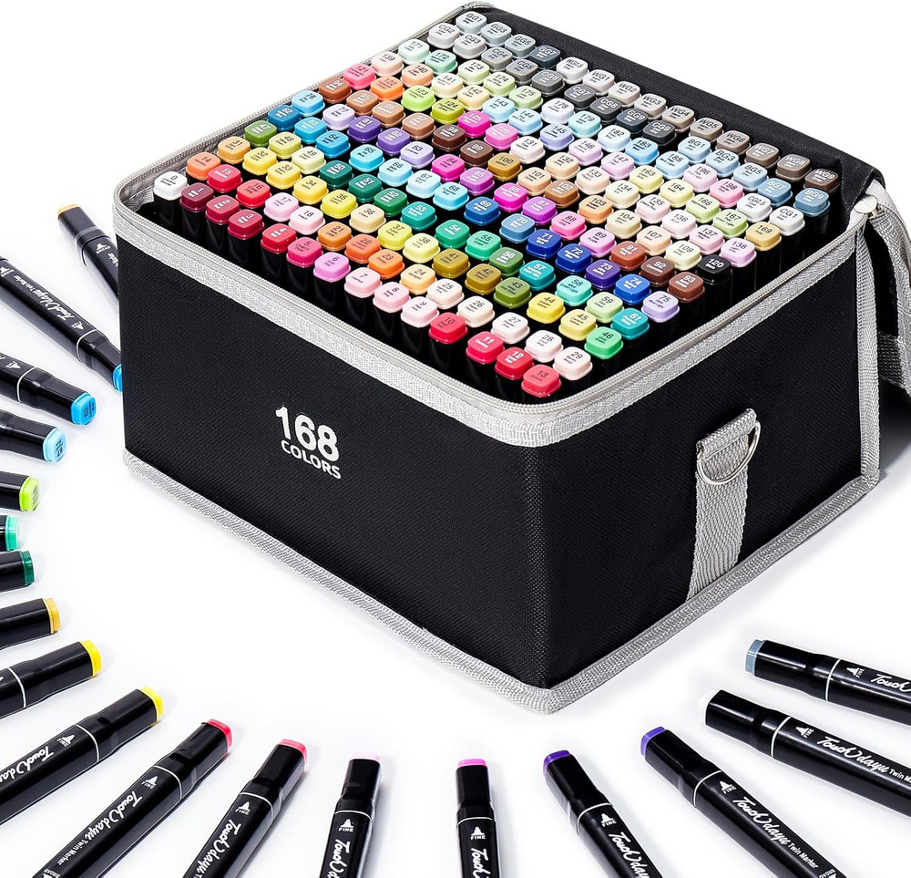168 Colors Alcohol Markers – Dual Tip Permanent Art Markers Set for Coloring Dra