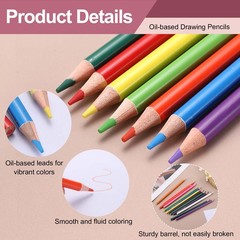 8PCS Colored Pencils Set, Wooden Oil Based Colored Drawing Pencil, Medium Blue