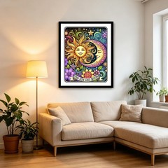 Sun and Moon Diamond Art Painting Kits for Adults, Tarot 5D Diamond Painting
