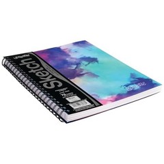 Sketch Book 9×12 72lb 70 Sheet Spiral Bound Perforated Pages Watercolor Design